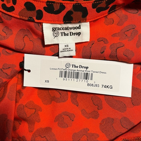 Graceatwood The Drop Red Animal Print Dress. - Picture 9 of 10